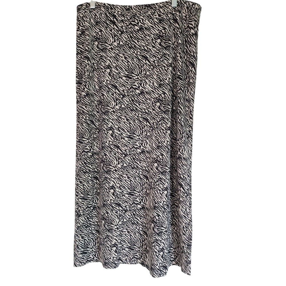 Cato Animal Zebra Print Maxi Pencil Boho Skirt Black White Stretch Womens L